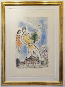 Marc Chagall Russian French (1887-1985) "In The Sky Of The Opera" Lithograph, Signed & Numbered. Col