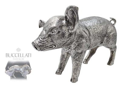 M. Buccellati (2,229g) Sterling Silver Piglet Figurine