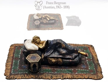 Franz Bergman Vienna Bronze Sculpture, Sleeping Beauty With removeable blanket