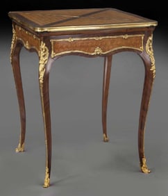 19th C. F. Linke Kingwood Envelope Table w/ Bronze Mounts