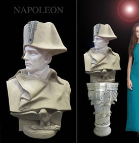 Monumental 19th C. French Marble Bust of Napoleon