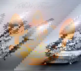 19th Century Boler France Porcelain And Gold Gilt Lamp