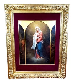 Monumental 18th C. Oil on Canvas of Mary & Jesus