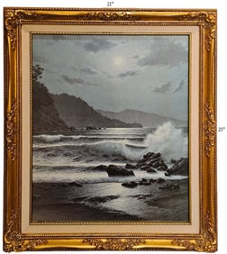 Oil On Canvas Island Painting Signed By Dave Dalton