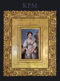 19th C. KPM Plaque Of Portrait Of A Young Woman, Signed