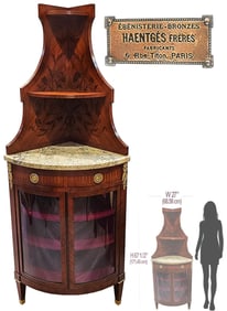 Art Deco French Corner Cabinet Top Marble By Haentges Freres