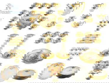 72Pcs Dresden Lamb Porcelain Hand Painted Tea Set