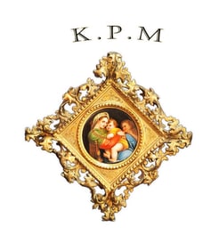 19th C. KPM Porcelain Berlin ROCOCO Frame Gilt-Wood, Signed By Brodel