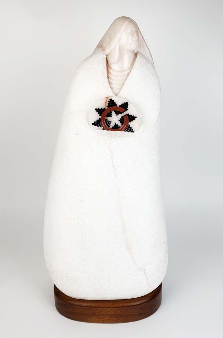 Marble Statue of Indian Woman. American, signed Nicola (1 of 7)