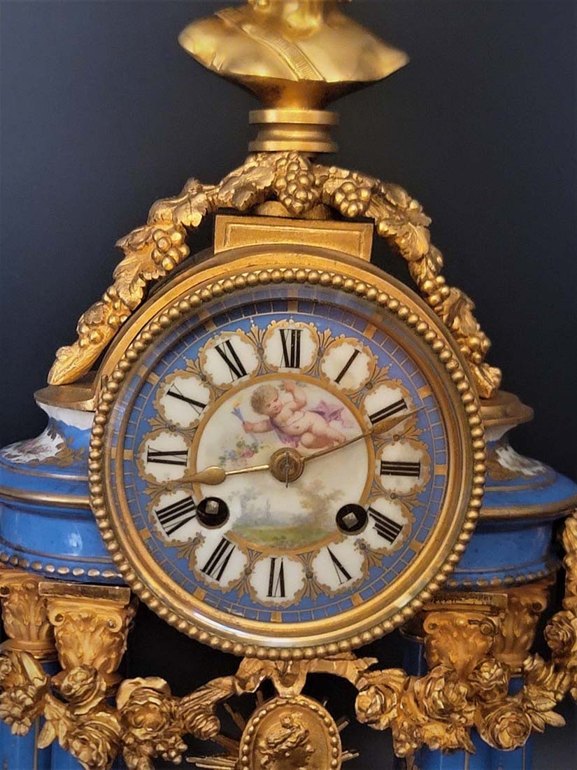19th C. Sevres figural clock set - 2