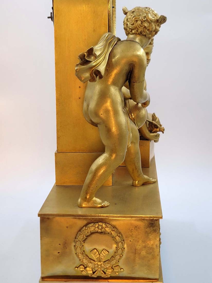 19th C. Figural Empire Bronze Clock - 10