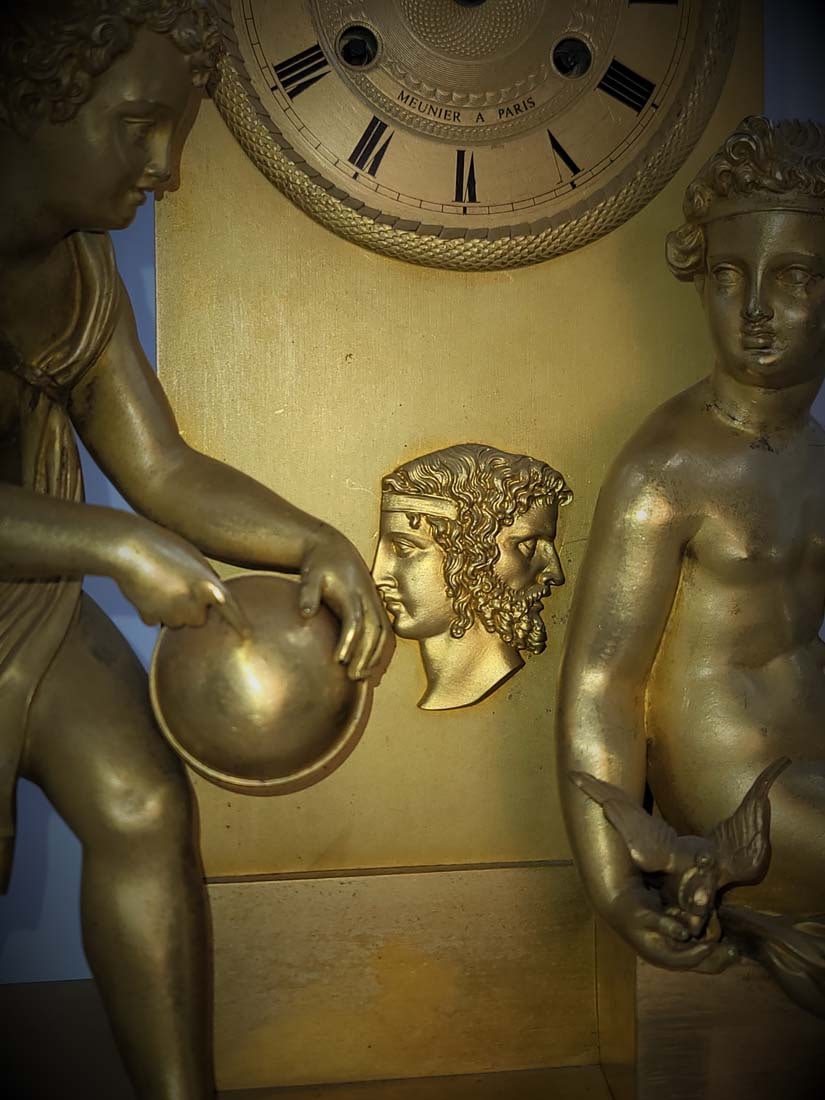 19th C. Figural Empire Bronze Clock - 2