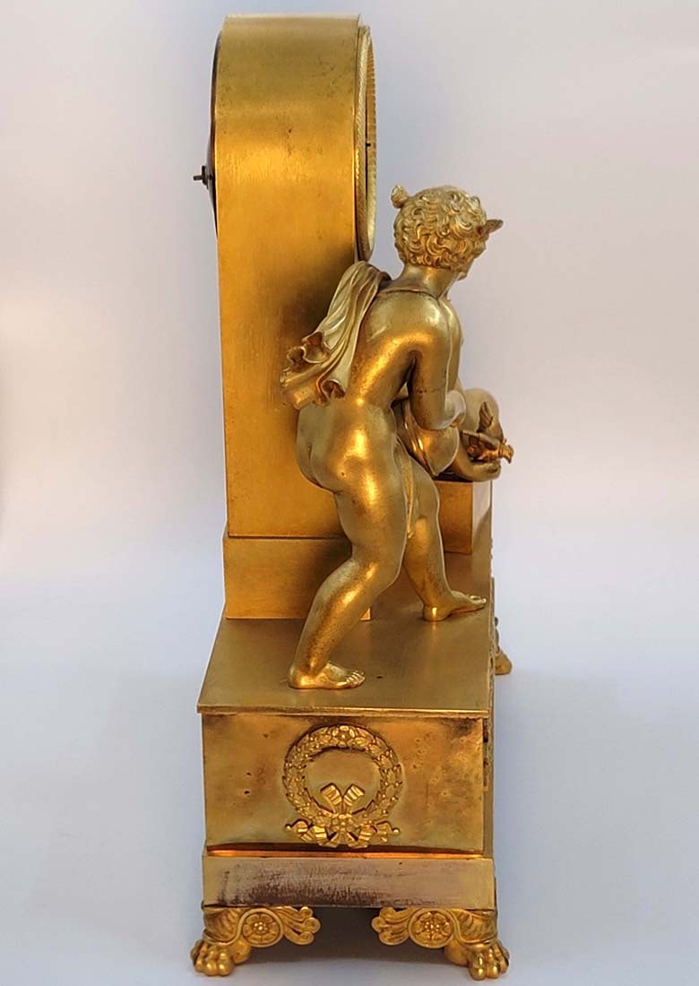 19th C. Figural Empire Bronze Clock - 9