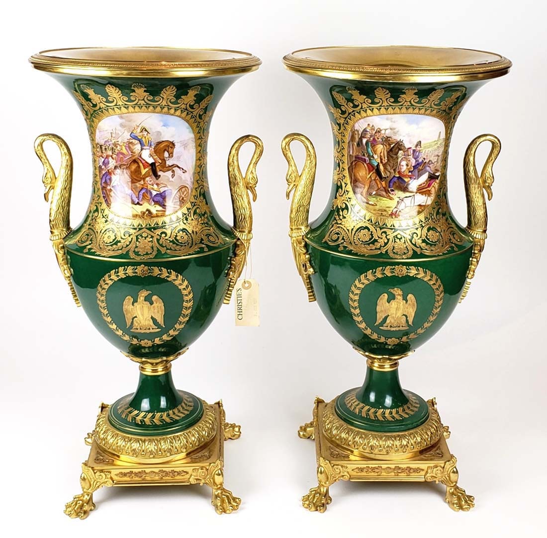 Magnificent Large Pair of 19th C. Sevres Porcelain Urns (1 of 16)