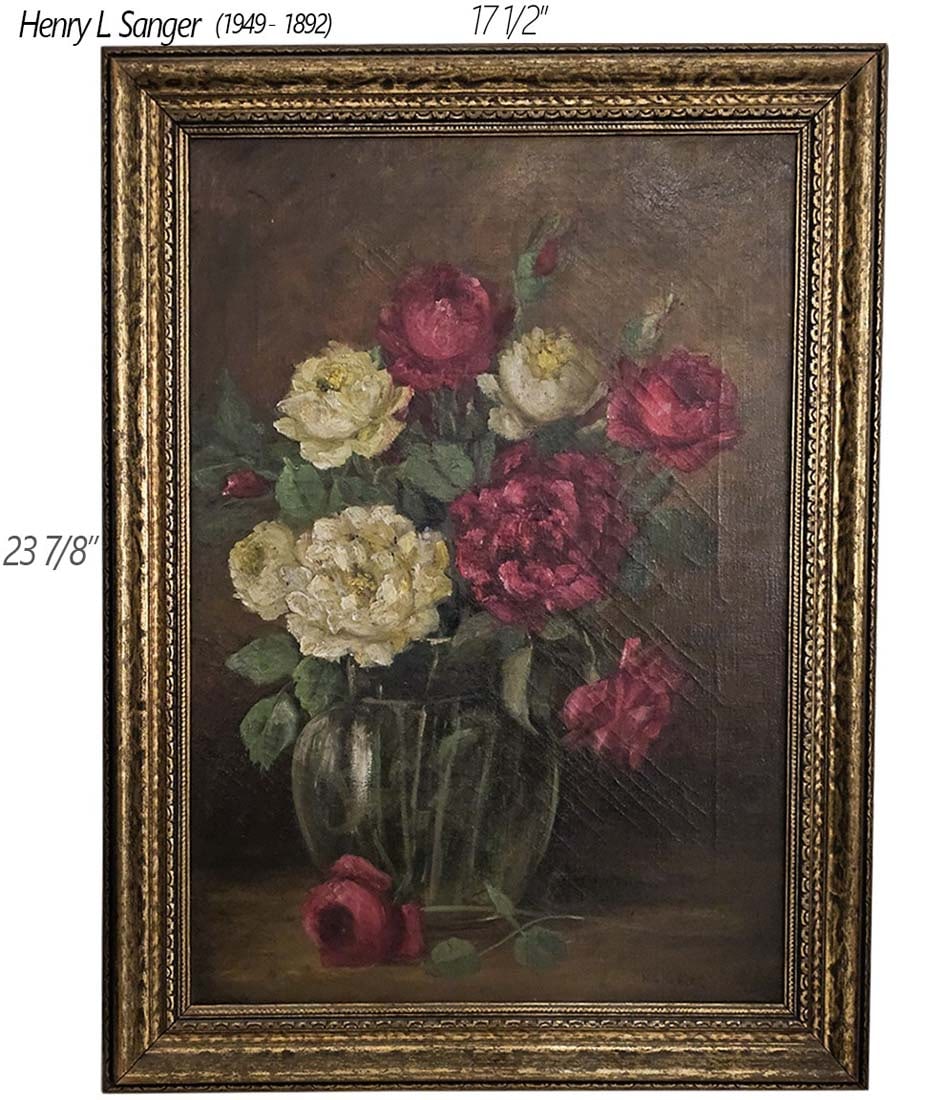 Hand Painted 'Still Life' Oil On Canvas, Signed By American Painter Henry L. Sanger (1 of 10)