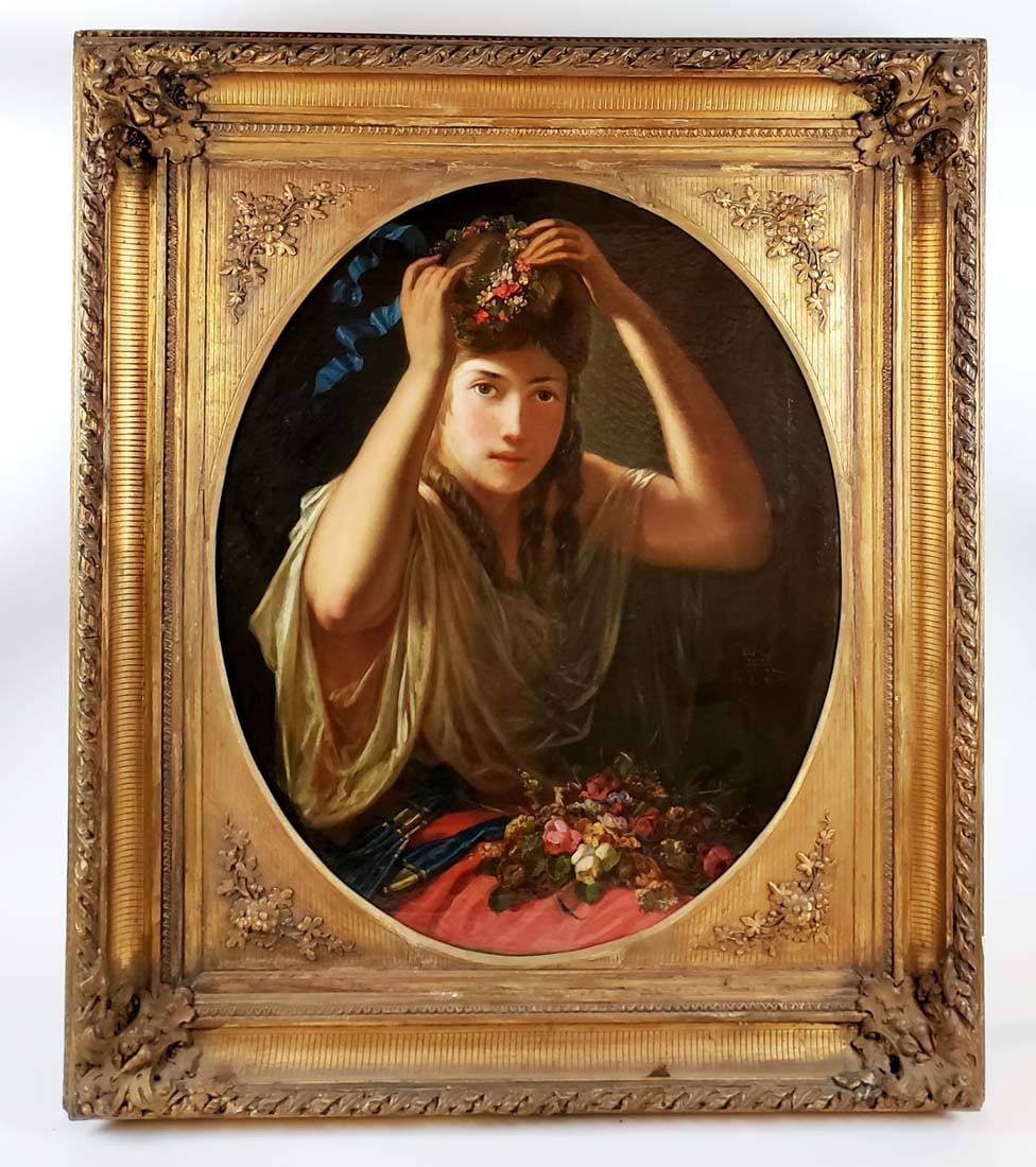 19th C. Abbey Edwin Austin Signed "Dreaming Wedding Night" Oil on Canvas (1 of 10)