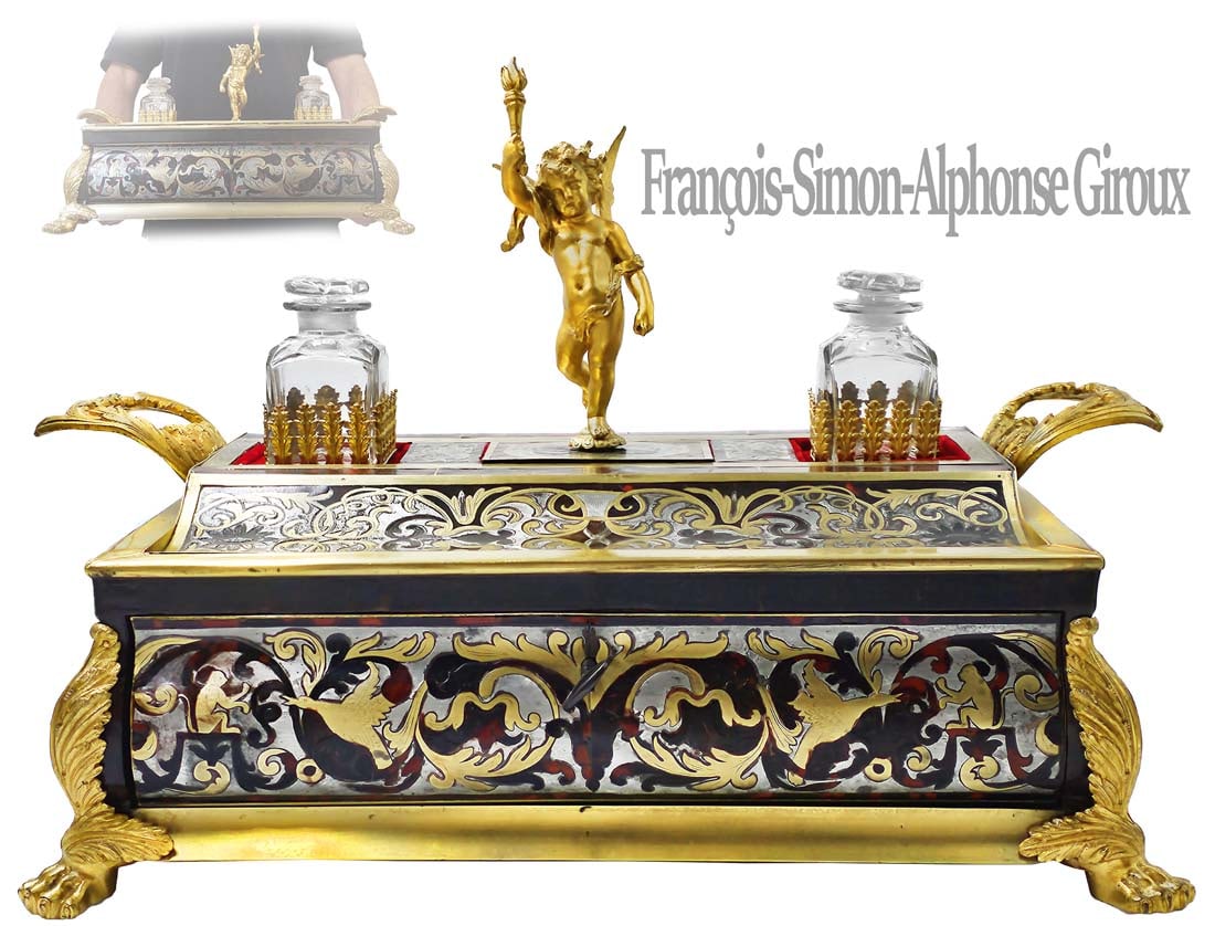 Large 19th C. French Alphonse Giroux inkwell (1 of 12)