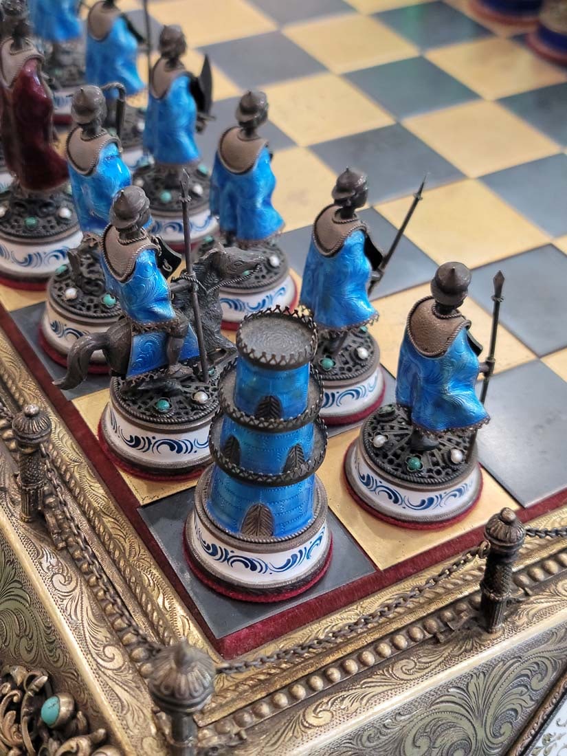 Viennese Silver Enamel Austrian Chess Set - 3