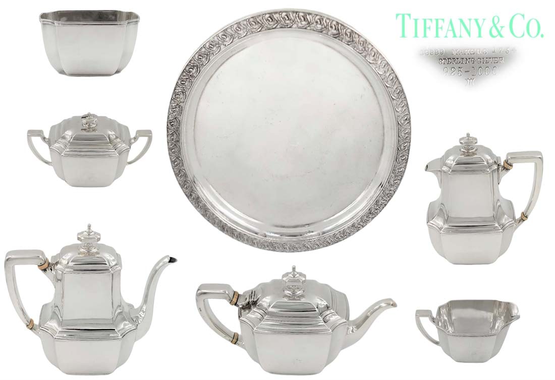 Set Of 7 Tiffany And Co. Sterling Silver Tea Set ( 5,179 grams ) (1 of 20)