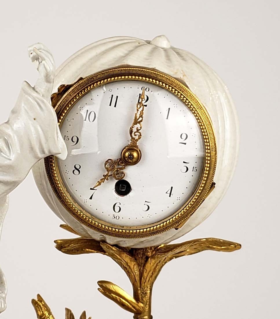 19th C. French Chinoiserie Bisque & Bronze Figural Clock - 2