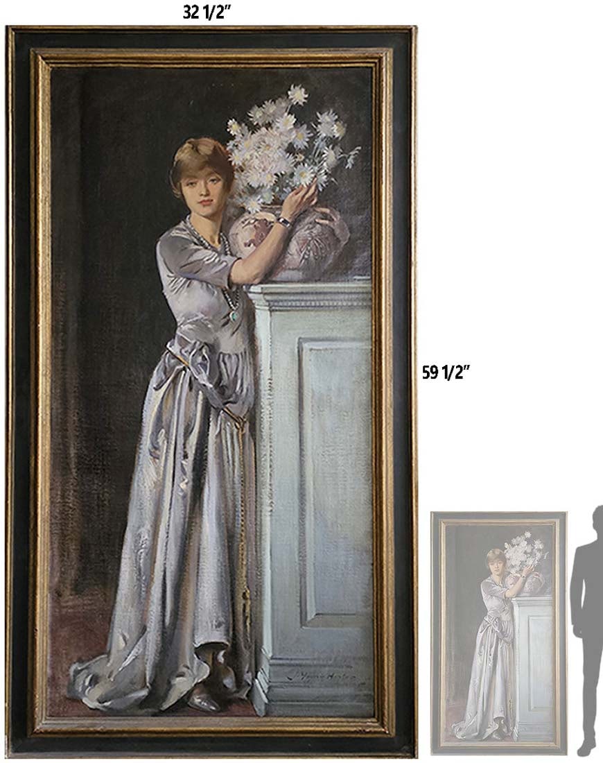 Large Oil On Canvas 'A Study in Grey' Signed By J. Young Hunter (American, 1874-1955): Large Oil On Canvas 'A Study in Grey' Signed By J. Young Hunter. 59 1/2" x 32 1/2"