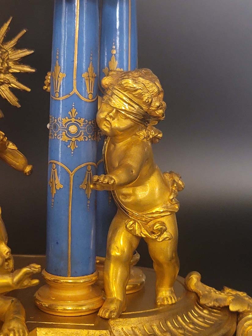 19th C. Sevres figural clock set - 4