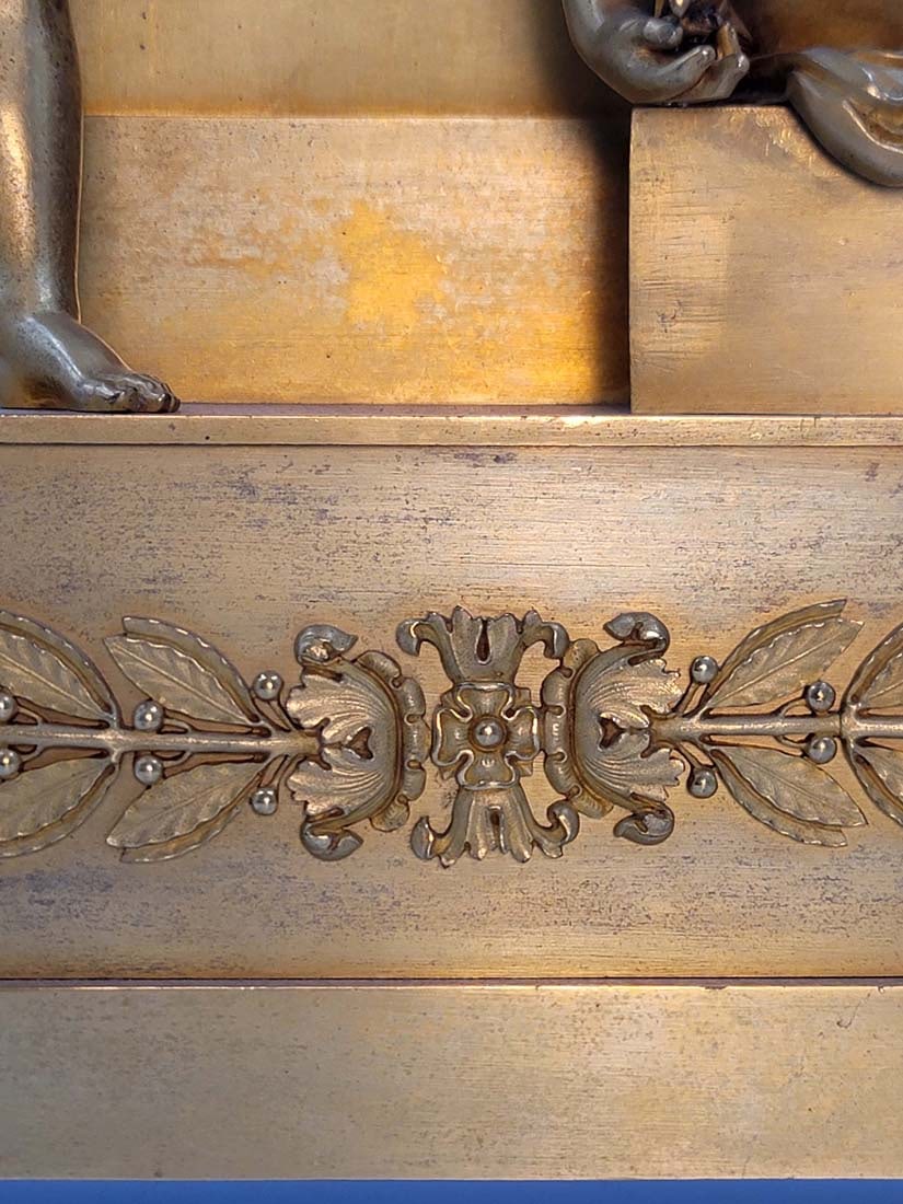 19th C. Figural Empire Bronze Clock - 13