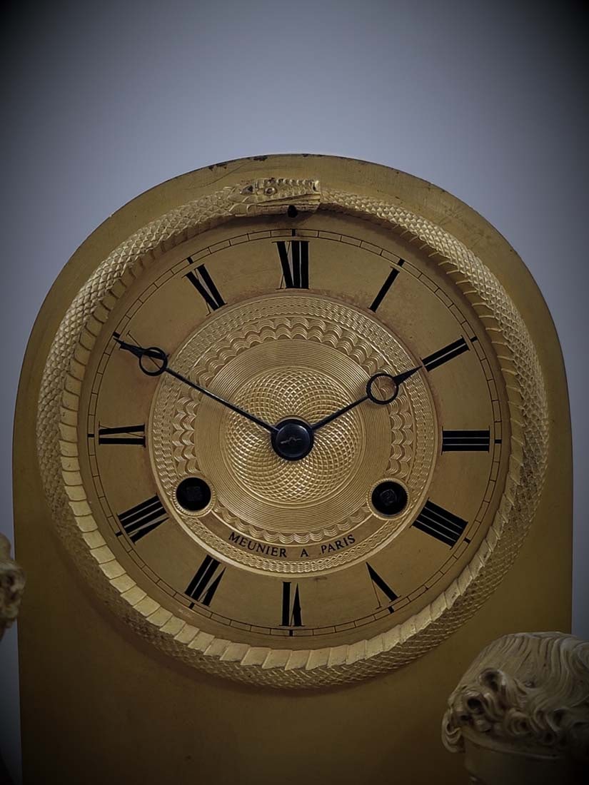 19th C. Figural Empire Bronze Clock - 3