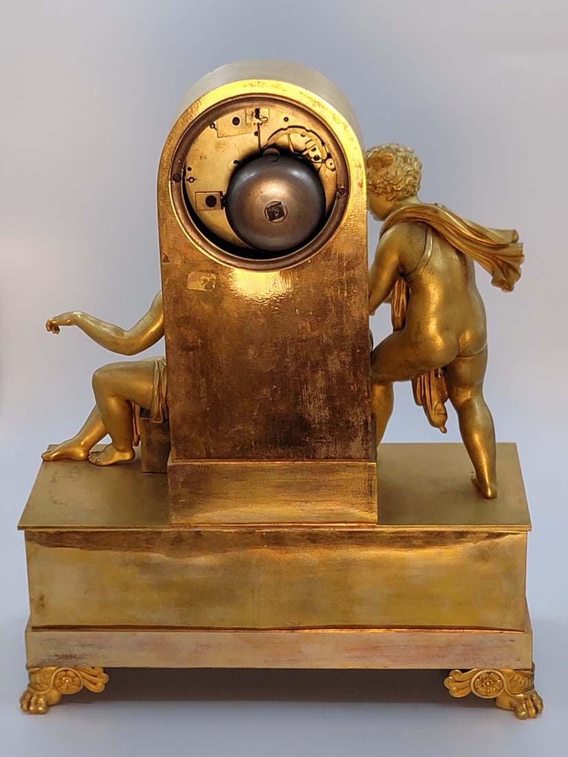 19th C. Figural Empire Bronze Clock - 7