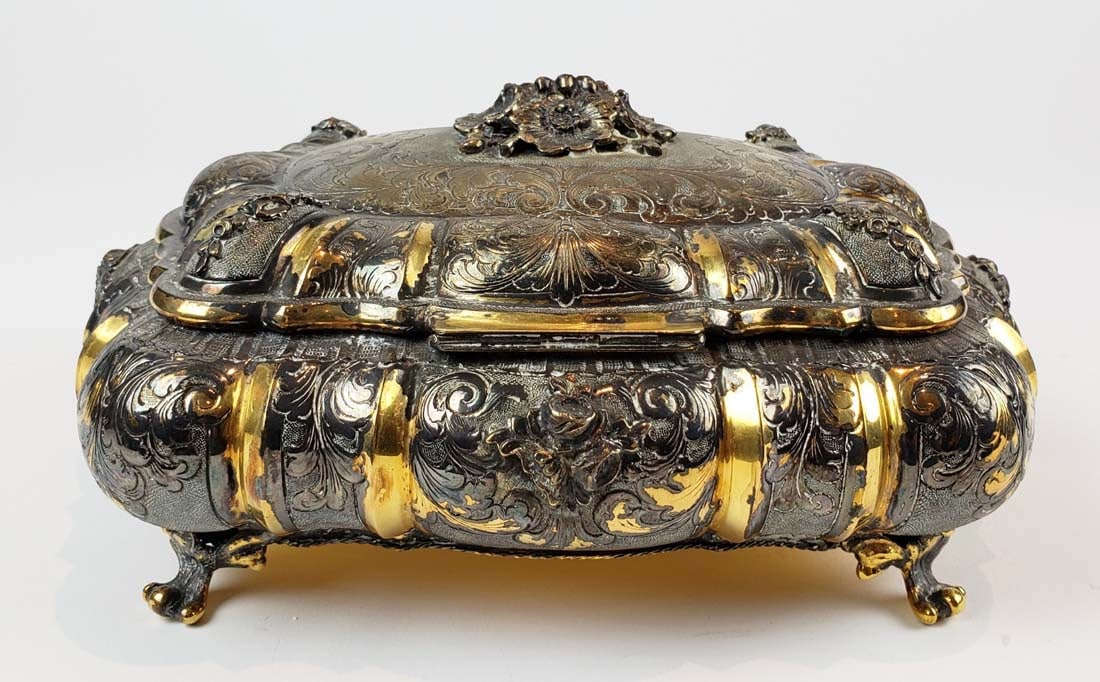 18th C. Gilt 800 Silver Austrian Box - 4