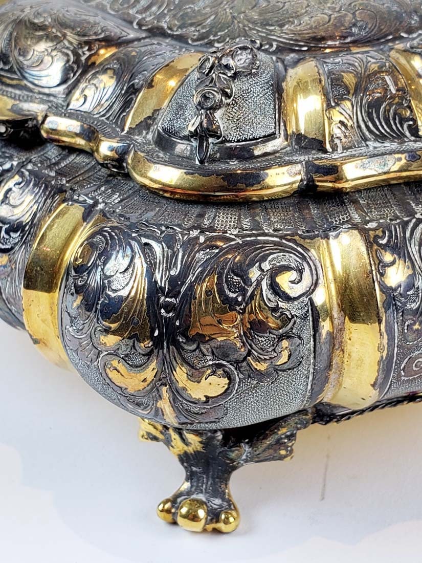 18th C. Gilt 800 Silver Austrian Box - 8