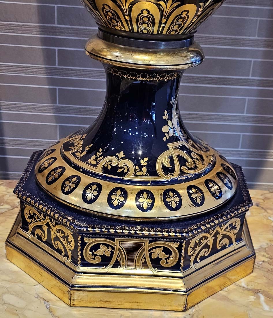 Large Signed Pair Of 19th C. Royal Vienna Urns - 4