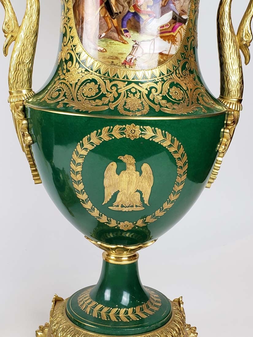 Magnificent Large Pair of 19th C. Sevres Porcelain Urns - 7