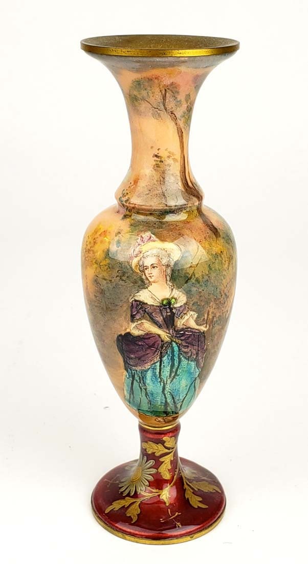 19th C. Viennese Enamel Vase (1 of 4)