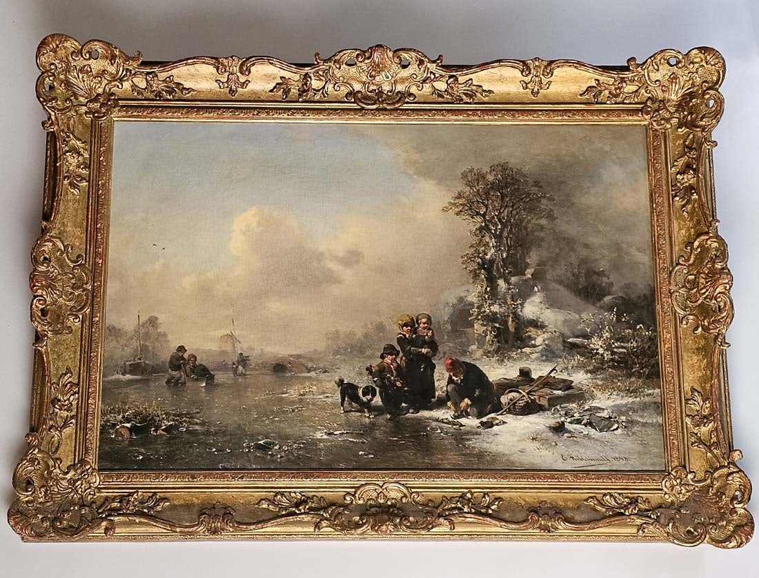 19th C. Oil On Canvas By German Artist (1818-1868) Eduard Hildebrandt: 19th C. Oil On Canvas By German Artist (1818-1868) Eduard Hildebrandt. Frame: 21 1/2" x 29 1/8" \ Canvas: 16" x 25"