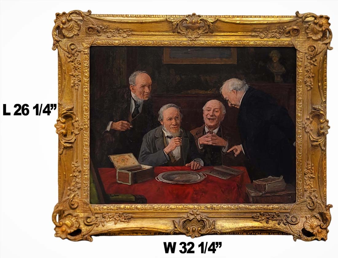 19th C. Framed Oil on Canvas, Signed (1 of 5)