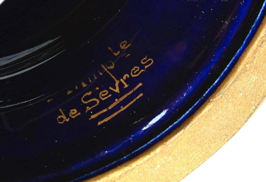 Magnificent Large Pair of 19th C. Sevres Porcelain Gilt Bronze Mounted Urns - 6