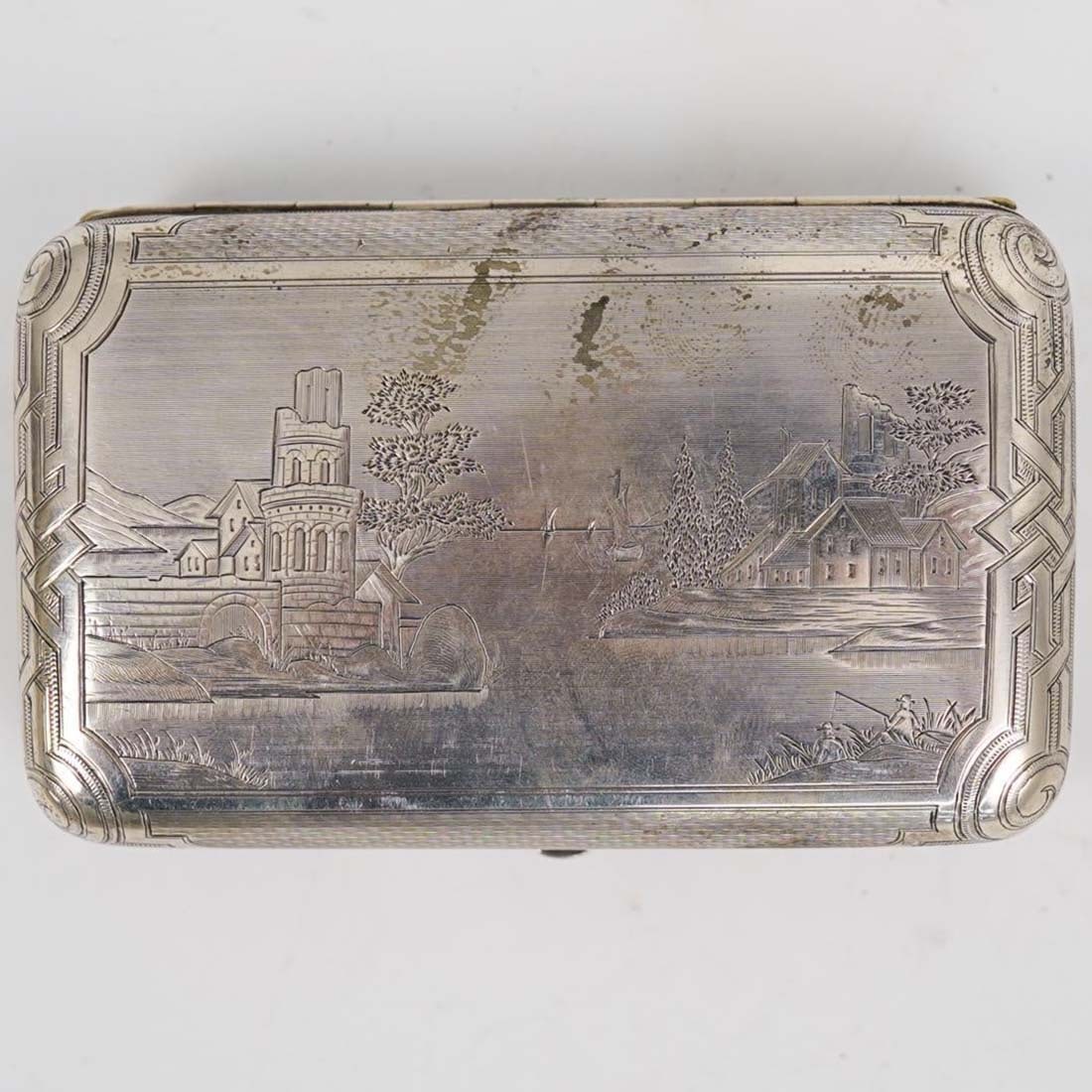 A Russian 84 Silver Cigarette Box - 2