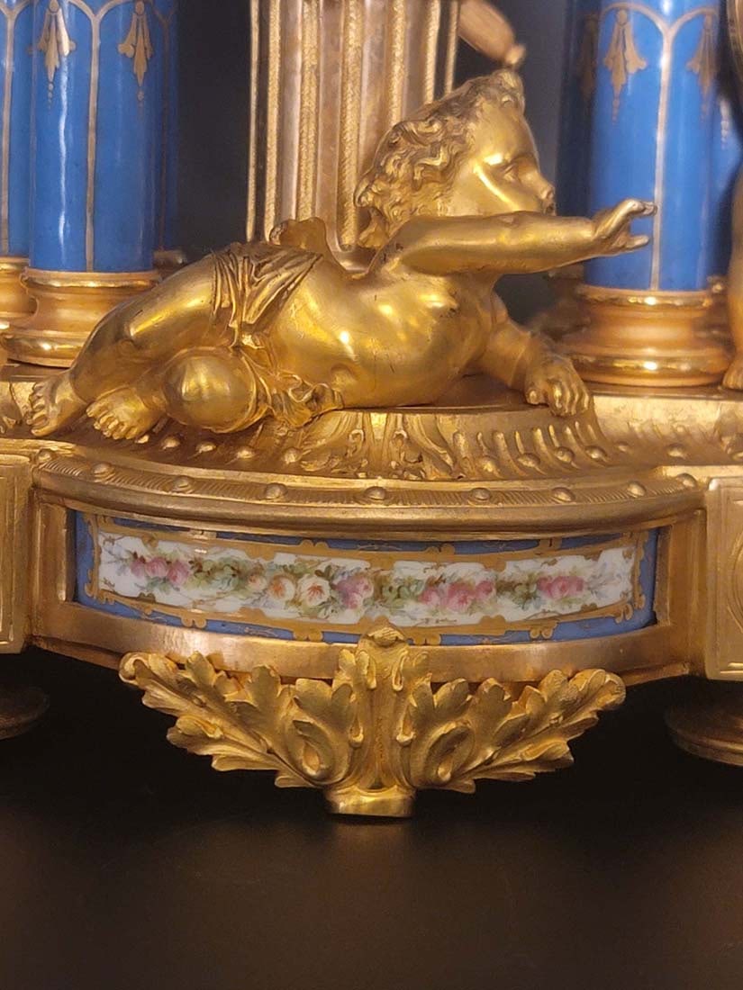 19th C. Sevres figural clock set - 7