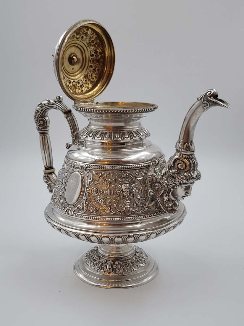 19th C. Imperial Russian Sterling Silver 84 Tea Set, 3,300 Grams - 14