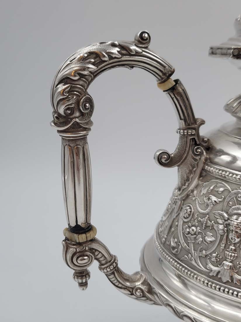 19th C. Imperial Russian Sterling Silver 84 Tea Set, 3,300 Grams - 15