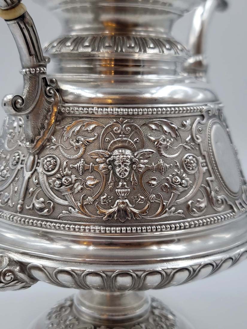 19th C. Imperial Russian Sterling Silver 84 Tea Set, 3,300 Grams - 16