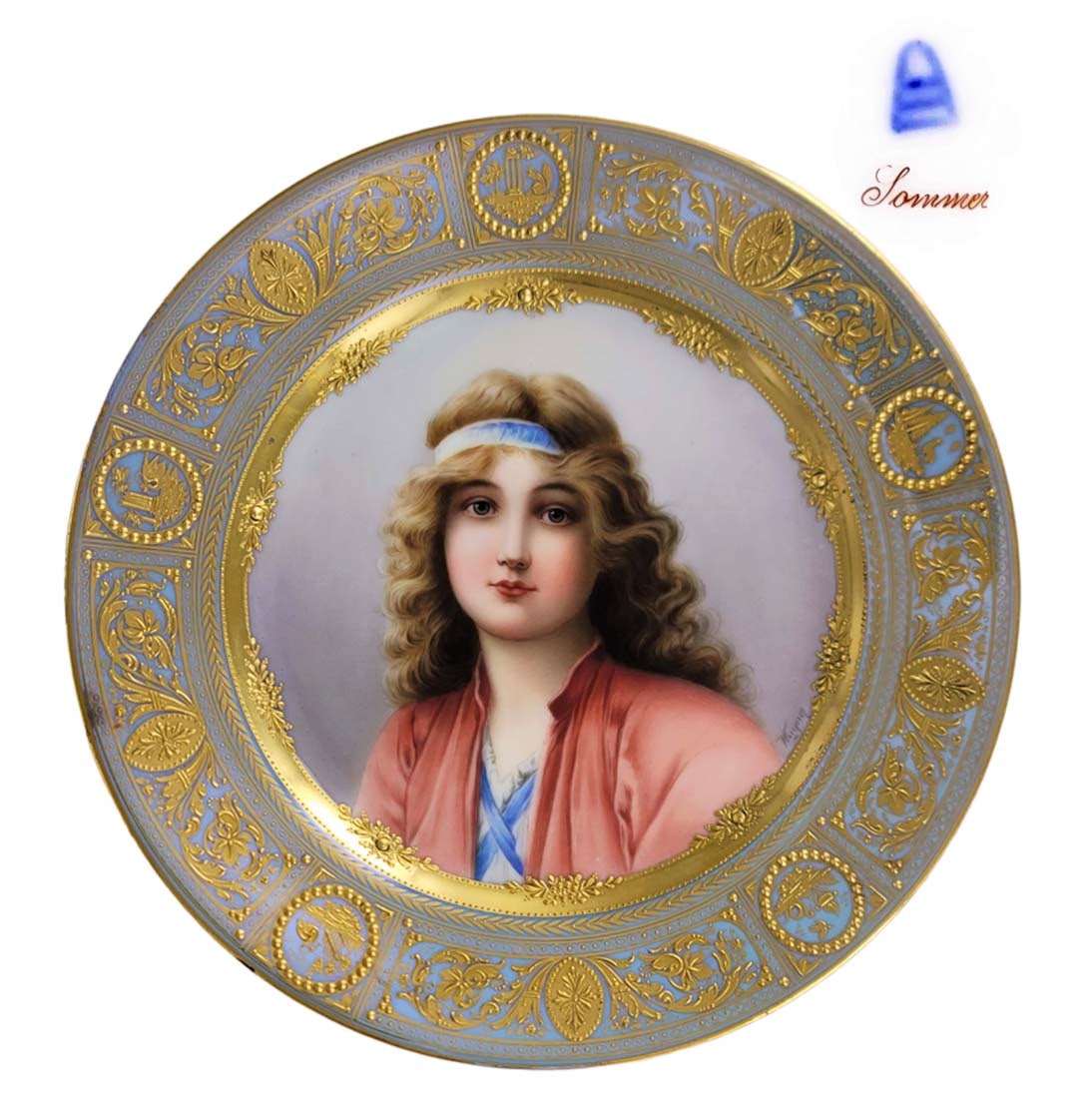 19th C. Germany Royal Vienna Plate Hand Painted Signed By Wanger: 19th C. Germany Royal Vienna Plate Hand Painted Signed By Wanger. D 9 1/2"