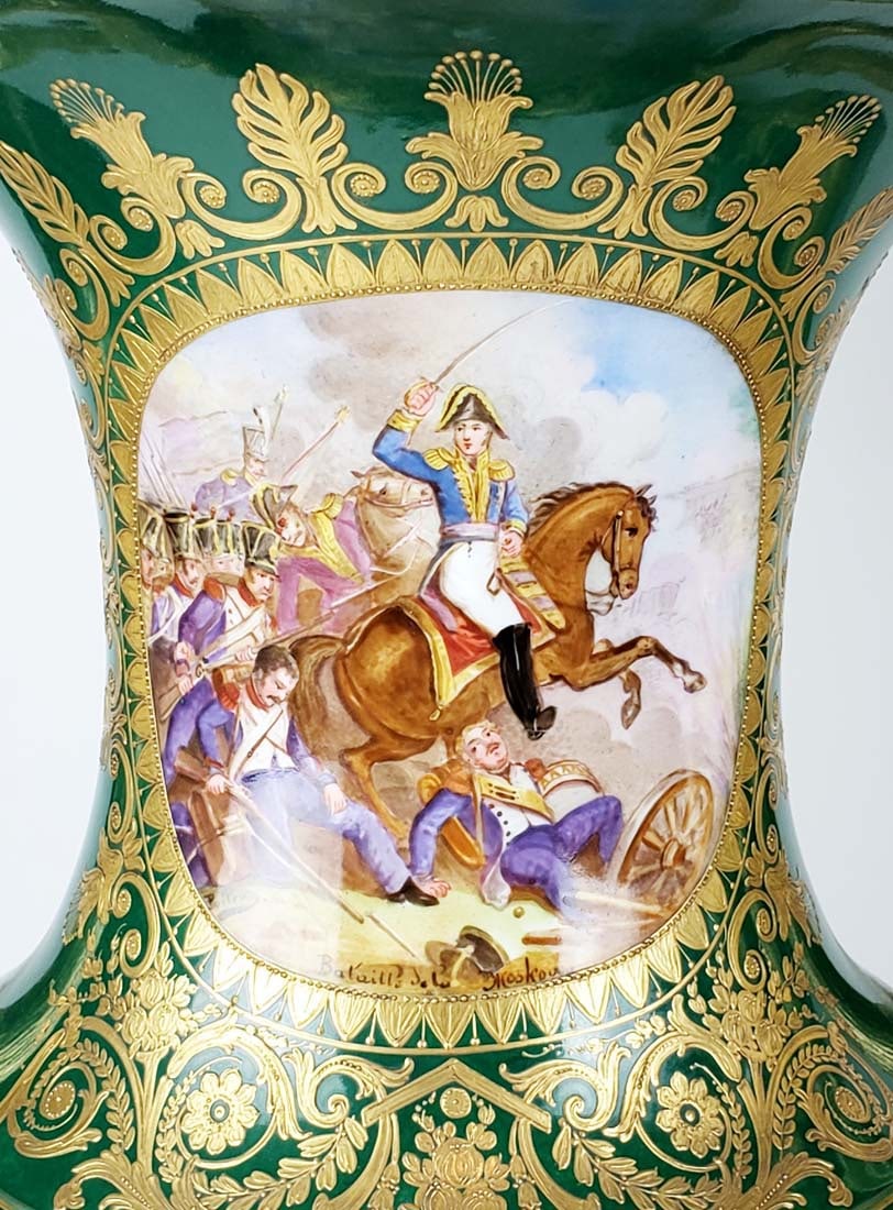 Magnificent Large Pair of 19th C. Sevres Porcelain Urns - 3