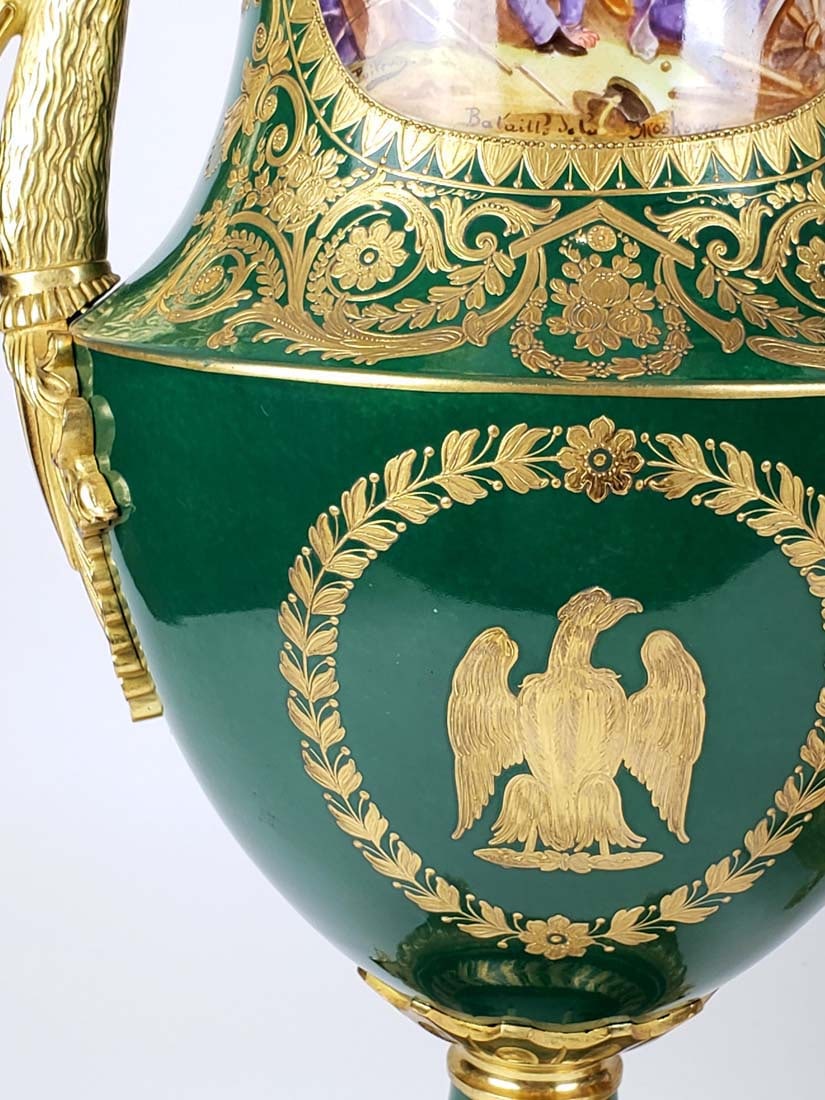 Magnificent Large Pair of 19th C. Sevres Porcelain Urns - 4
