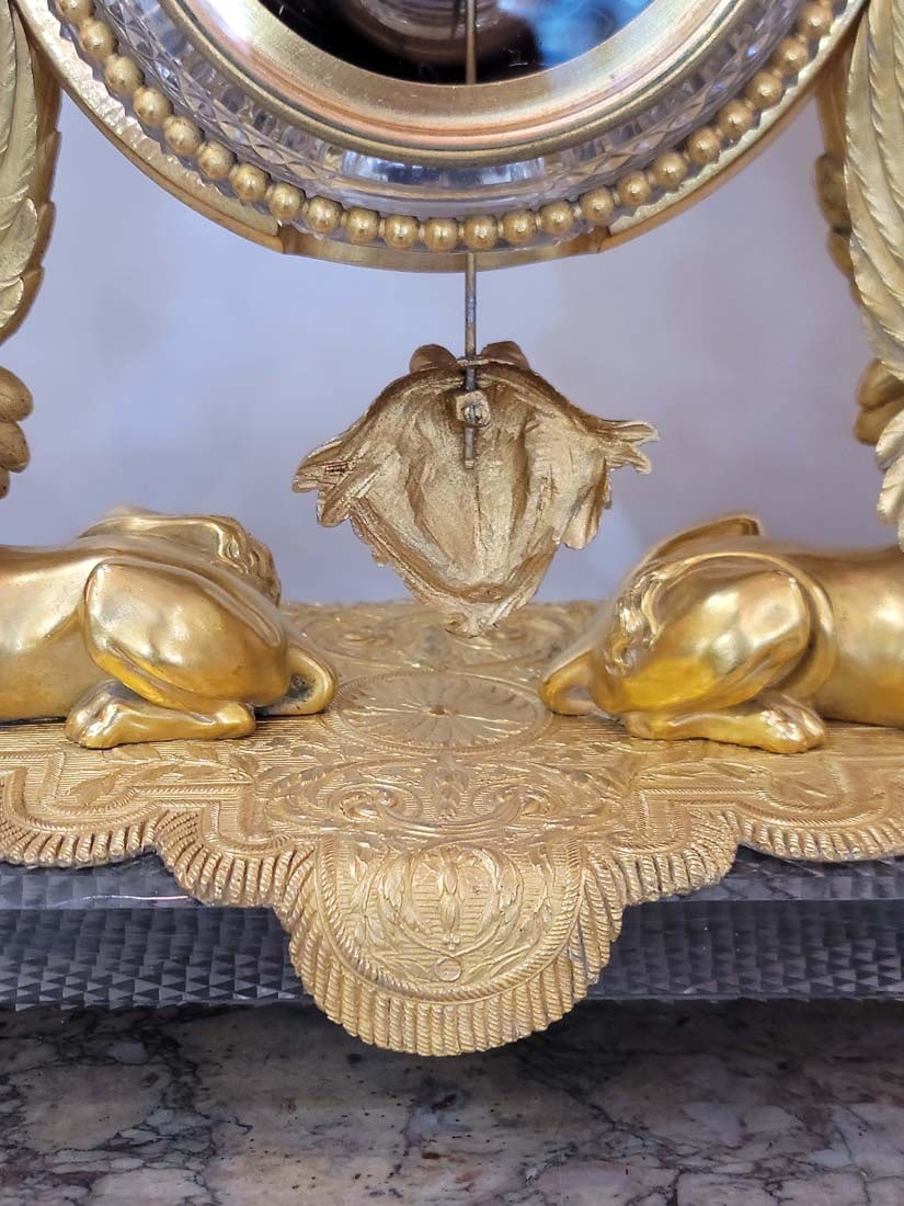 French Ormolu Mounted Cut Glass Baccarat Mantel Clock - 12