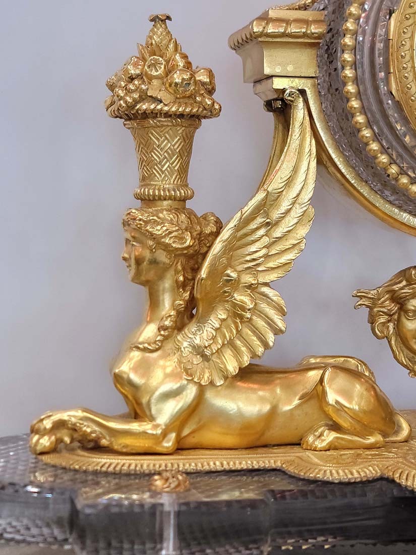 French Ormolu Mounted Cut Glass Baccarat Mantel Clock - 5