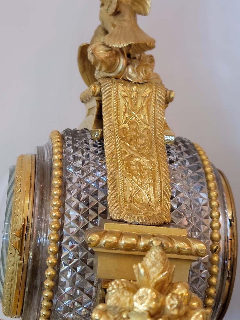 French Ormolu Mounted Cut Glass Baccarat Mantel Clock - 9