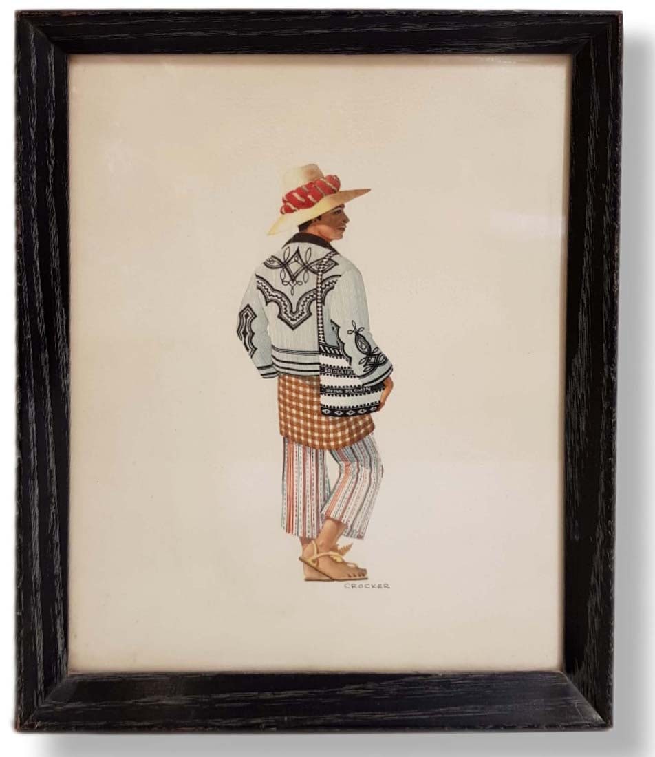 Signed Guatemalan Fredrick Crocker Lithograph: Signed Guatemalan Fredrick Crocker Lithograph. 14 5/8" x 11 1/8"
