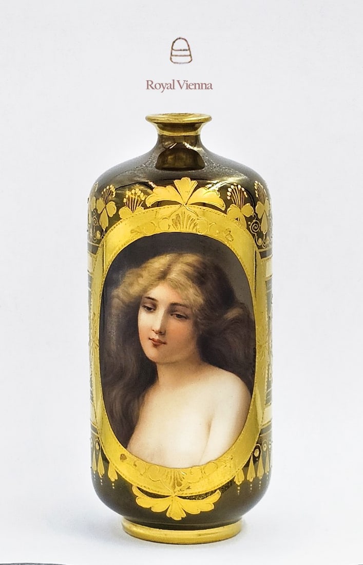 19th C. Hand Painted Royal Vienna Porcelain Vase Signed By Wagner: 19th C. Hand Painted Royal Vienna Porcelain Vase Signed By Wagner. H 5 1/2" x W 2 3/8"